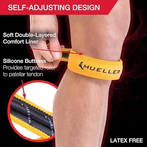 MUELLER Jumper's Knee Support Strap Gold | Targeted Compression for Pain Relief thumbnail 4