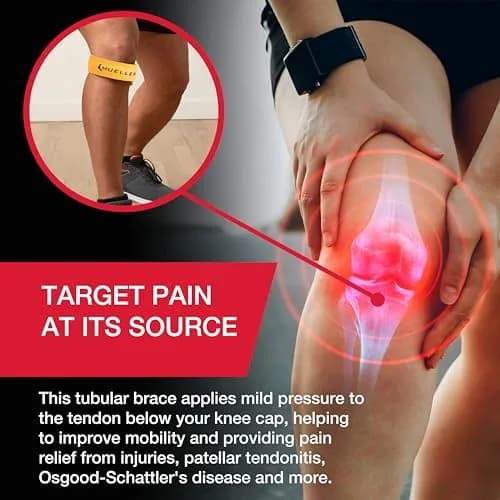 MUELLER Jumper's Knee Support Strap Gold | Targeted Compression for Pain Relief thumbnail 5