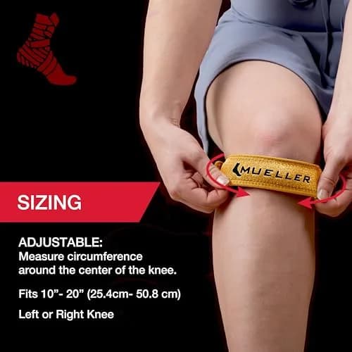 MUELLER Jumper's Knee Support Strap Gold | Targeted Compression for Pain Relief thumbnail 6