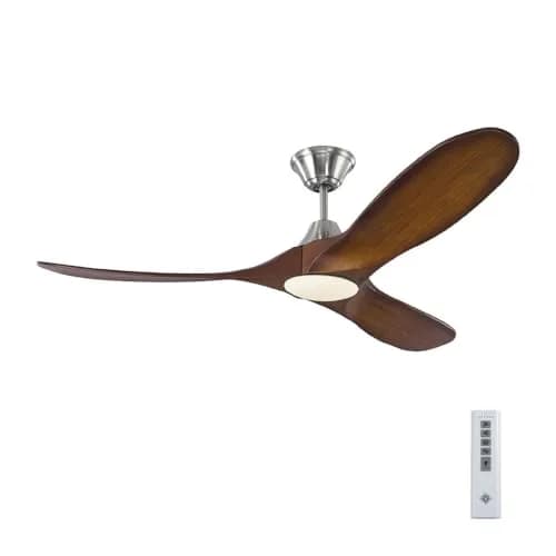 Monte Carlo Maverick II 52" Ceiling Fan with LED Light & Remote | Energy Star, Brushed Steel, 3 Blades thumbnail 5