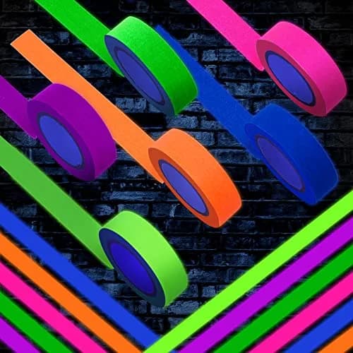 Whaline Neon Gaffer Cloth Tape 0.6 inch | UV Fluorescent UV Blacklight Tape for UV Party thumbnail 4