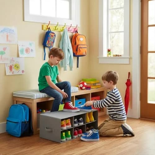 Sorbus Foldable 6-Section Shoe Cubby Organizer 63.5cm L x 25.4cm W x 26.7cm H | Holds 6 Pairs of Shoes for Closets & Entryways thumbnail 5