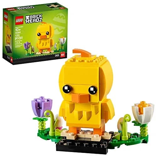 LEGO BrickHeadz 40350 Easter Chick Building Kit (120 Pieces) | Easter Scene with Colorful Flowers & Eggs thumbnail 1