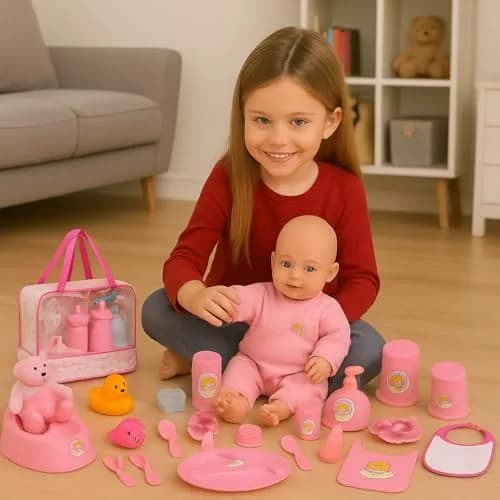 My Sweet Baby 13-Piece Doll Feeding & Diaper Bag Set with Disappearing Milk Bottles | Ages 3+ thumbnail 9