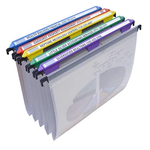 Ultimate Office MagniFile V-Bottom Hanging File Folders, Set of 5 Frost | Polypropylene, Letter Size thumbnail 1