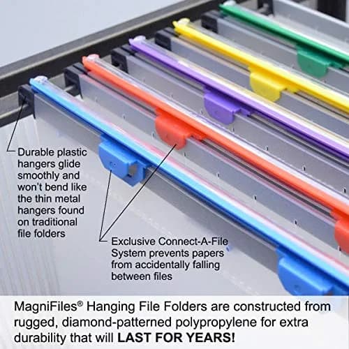 Ultimate Office MagniFile V-Bottom Hanging File Folders, Set of 5 Frost | Polypropylene, Letter Size thumbnail 4