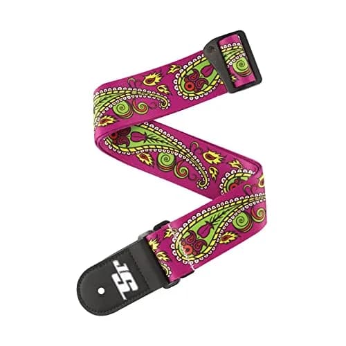 D'Addario 50MM Js Strap, Paisley Purple | Adjustable Guitar Strap with Paisley Artwork thumbnail 1
