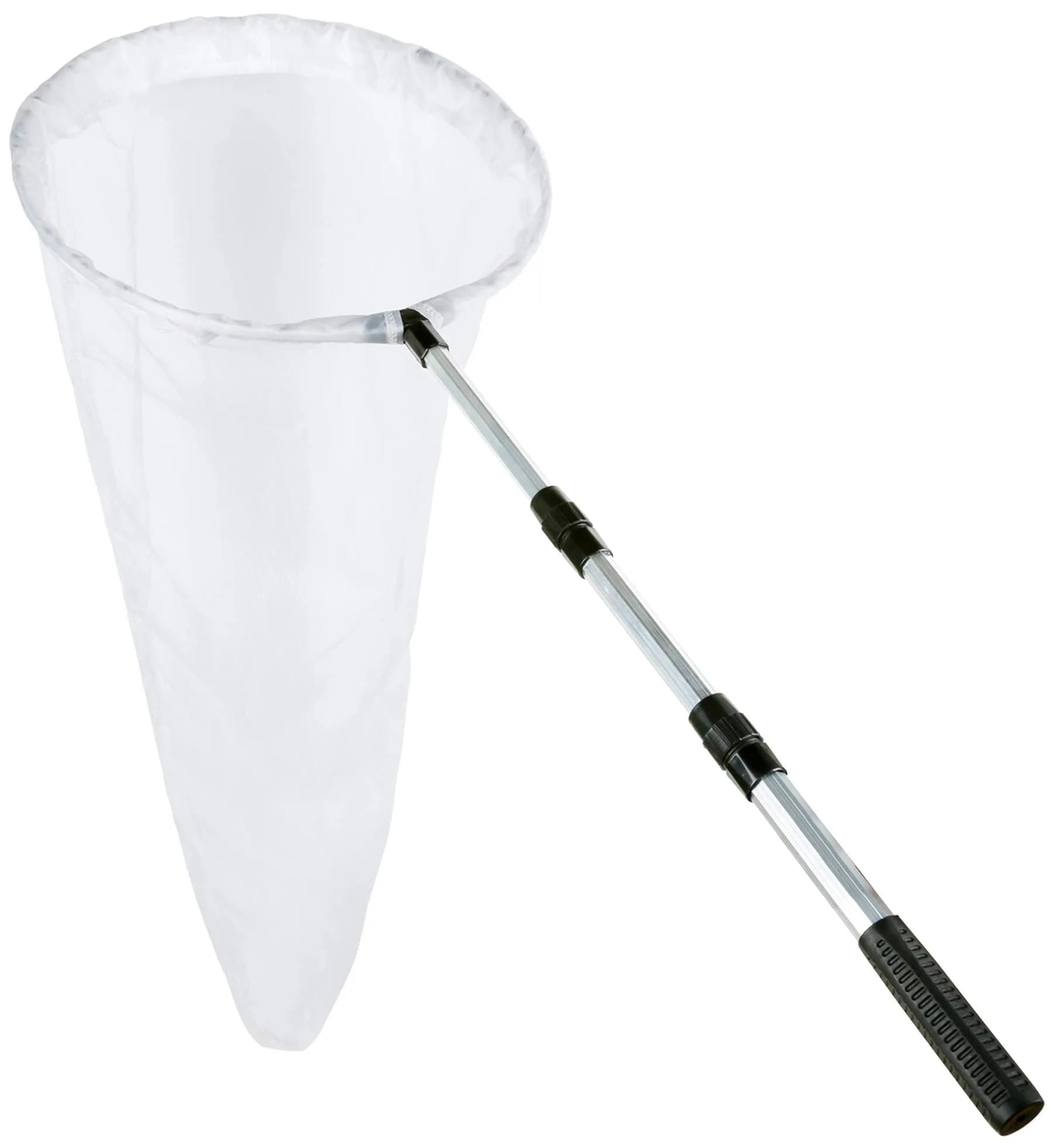RESTCLOUD Large Insect and Butterfly Net with 14" Ring, 32" Net Depth, Extendable Handle to 36 Inches | Science Education Tool — White