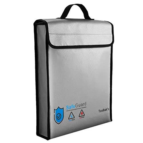 TuoBak's Fireproof Waterproof Document Bag with Zipper, Heat Insulated Organizer 40cm x 32cm x 8cm | Protects Valuables in India thumbnail 1