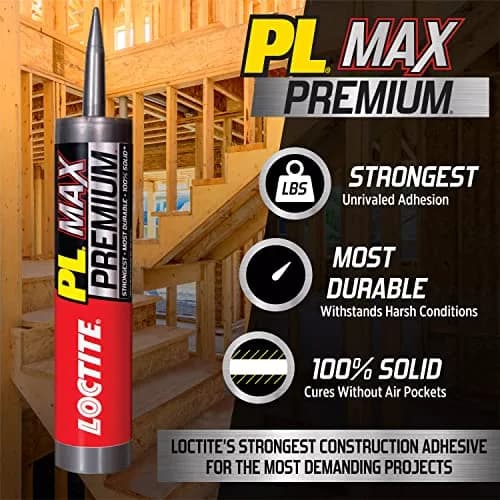 Loctite PL Premium Max Construction Adhesive 9 fl oz | Heavy-Duty Waterproof Bond for Wood, Concrete & More thumbnail 4