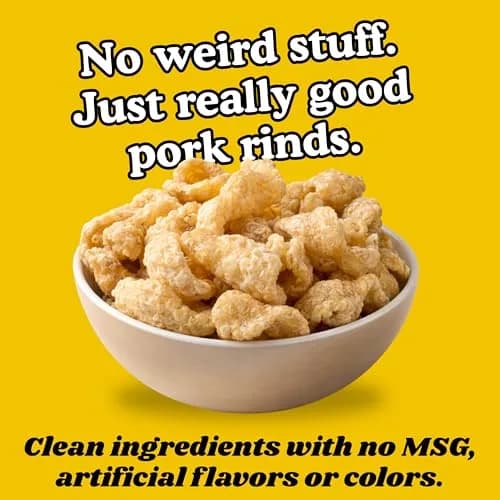 Pork King Good Pork Rinds (Chicharrones), White Cheddar, 4 Pack | Low-Carb, High Protein Snack in India thumbnail 5