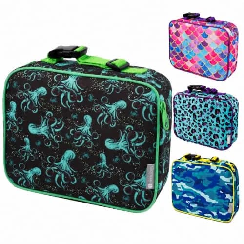 Bentology Octopus Insulated Lunch Bag 240cc (10 x 8 x 3 inches) | Reusable Lunch Bag with Waterproof Lining & Clip-On Handle thumbnail 1