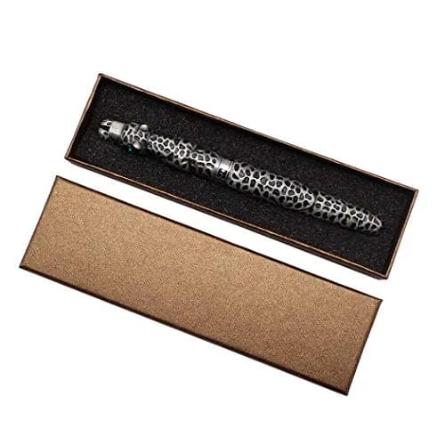 zoohot Leopard Jinhao Fountain Pen Medium Nib Big Heavy Pen & Refill Ink Converter (Ancient Silver) | Signature Gift Collection thumbnail 2