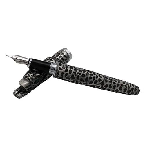 zoohot Leopard Jinhao Fountain Pen Medium Nib Big Heavy Pen & Refill Ink Converter (Ancient Silver) | Signature Gift Collection thumbnail 3