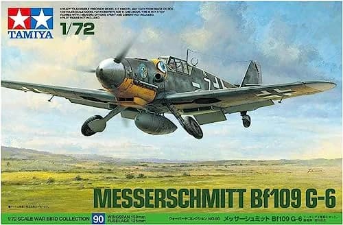 Tamiya 60790 1/72 Messerschmitt BF109 G-6 Plastic Model Airplane Kit | WWII Fighter Replica, 1/72 Scale, Assembly Required thumbnail 5