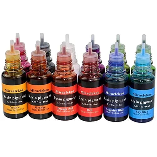 Miraclekoo 12 Colors Epoxy Resin Dye 10ml Bottles | Translucent Liquid Pigment for Crafts thumbnail 2