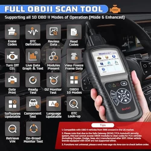 Autel MaxiLink ML519 Enhanced Universal OBD2 Scanner Car Diagnostic Tool | Full OBDII Functions with Live Data & Code Lookup thumbnail 2