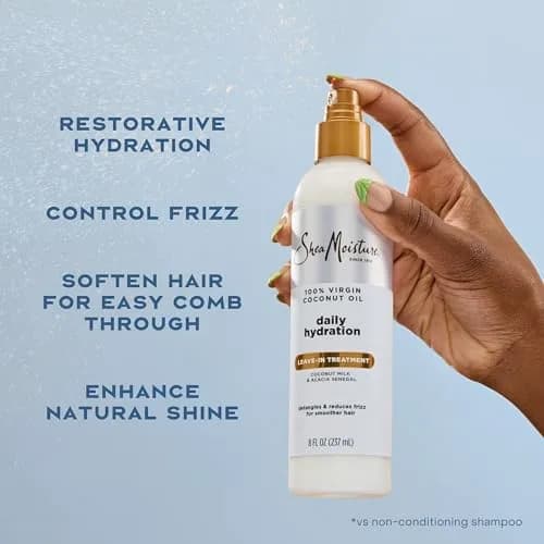 Shea Moisture 100% Virgin Coconut Oil Leave-In Treatment 237ml (8 Fl Oz) | Hydrates, Softens & Controls Frizz thumbnail 5