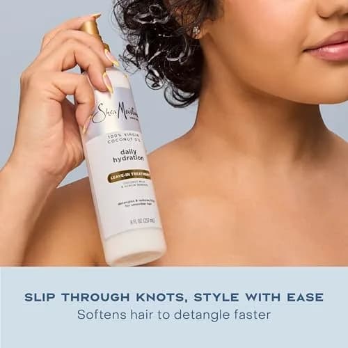 Shea Moisture 100% Virgin Coconut Oil Leave-In Treatment 237ml (8 Fl Oz) | Hydrates, Softens & Controls Frizz thumbnail 4
