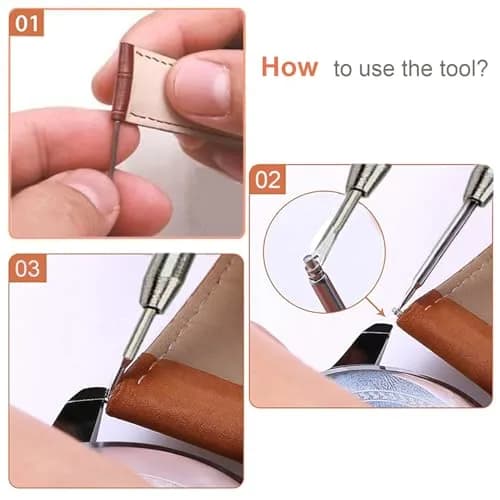 Vellsar 18mm Watch Band Pins & Spring Bars Tool Kit | Stainless Steel, Silver, 16-Piece Set thumbnail 6