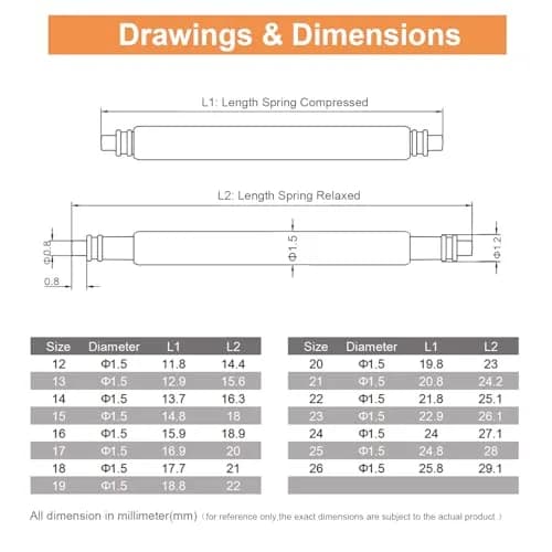 Vellsar 20mm Watch Spring Bars & Tool Kit | Stainless Steel, 1.8mm/1.5mm Thickness, Pack of 20 Bars thumbnail 8