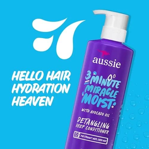 Aussie 3 Minute Miracle Moist Deep Conditioner Triple Pack | 492ml (16 Fl Oz Each) for Dry, Curly, Color-Treated Hair thumbnail 7