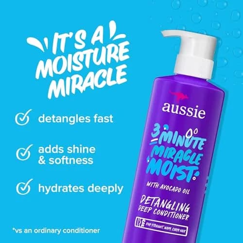 Aussie 3 Minute Miracle Moist Deep Conditioner Triple Pack | 492ml (16 Fl Oz Each) for Dry, Curly, Color-Treated Hair thumbnail 2