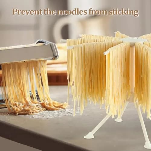 Ourokhome Collapsible Pasta Drying Rack, Plastic Foldable Stand for Kitchen with 10 Arms | Space Saving & Stable thumbnail 6