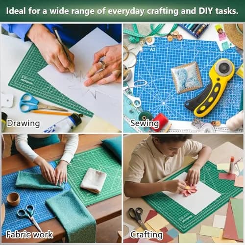 WORKLION 12" x 18" Self Healing PVC Cutting Mat, Double Sided, Gridded Rotary Cutting Board for Craft, Fabric, Quilting, Sewing, Scrapbooking thumbnail 7