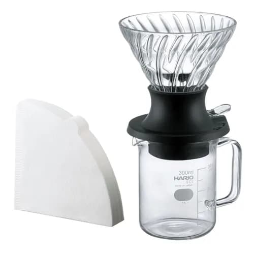HARIO "Switch" Immersion Dripper Set Size 02 | Hybrid Pour-Over & Immersion Coffee Brewer with 40 Filters & Glass Server thumbnail 1
