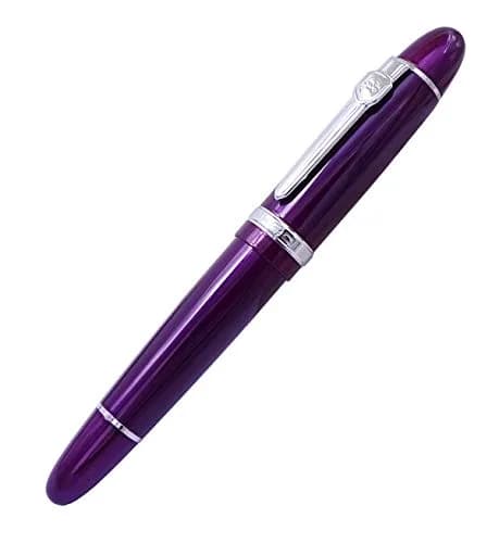 Lanxivi Fountain Pen, Fude Bent Nib, Purple Lacquer Silver Trim, 1 Count | Calligraphy & Art thumbnail 3