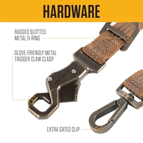 Carhartt Large Black Nylon Webbing Dog Leash 1.83 m (6') | Reflective Stitching for Visibility thumbnail 3
