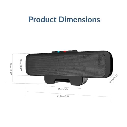 Cyber Acoustics CA-2890BT USB & Bluetooth Speaker Bar 15.5cm (6.1 in) | Compact, High-Quality Sound for Desktop thumbnail 9