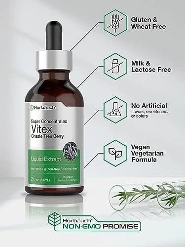 Horbäach Vitex Berry Chasteberry Extract Tincture 2 fl oz | Women's Hormone Support, Alcohol-Free Liquid thumbnail 5