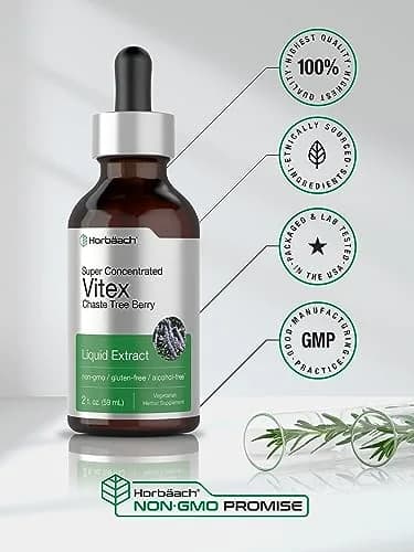 Horbäach Vitex Berry Chasteberry Extract Tincture 2 fl oz | Women's Hormone Support, Alcohol-Free Liquid thumbnail 6