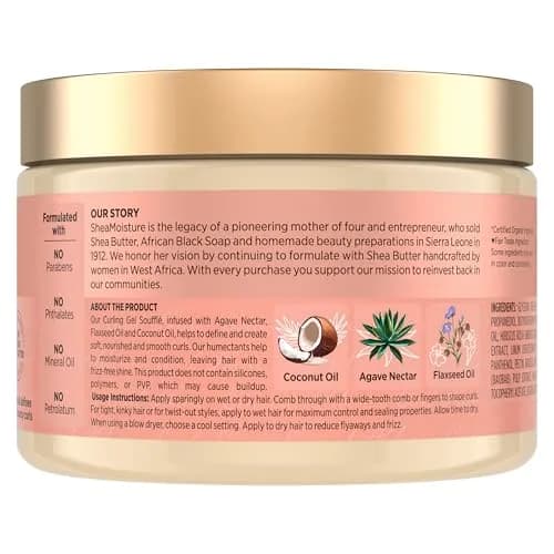 Shea Moisture Coconut & Hibiscus Curling Gel Soufflé 355ml (12 fl oz) | Defines Curls, Controls Frizz thumbnail 2