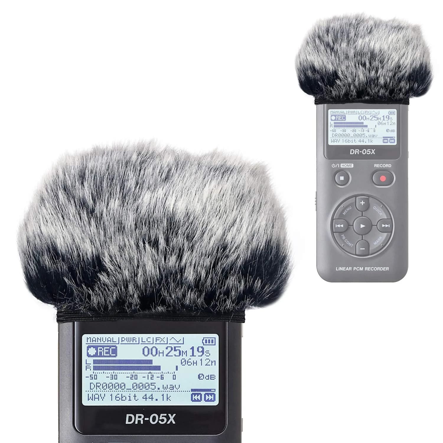 YOUSHARES DR05X Windscreen Muff for Tascam DR-05X DR-05 Portable Recorders | Artificial Fur Wind Screen - main product image