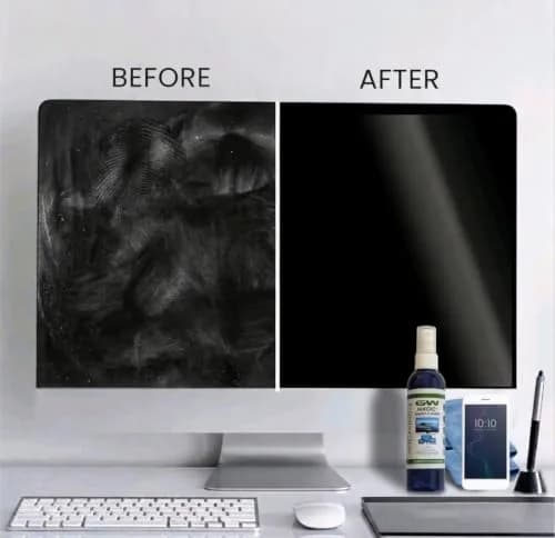 GW Deluxe Magic Screen Cleaner Kit for Ultra HD 4k HDR OLED TV, Laptop and Tablet Screens with 2 Premium Microfiber Cloths and Larger Spray Bottle | Safe, Effective & Large-Size thumbnail 3