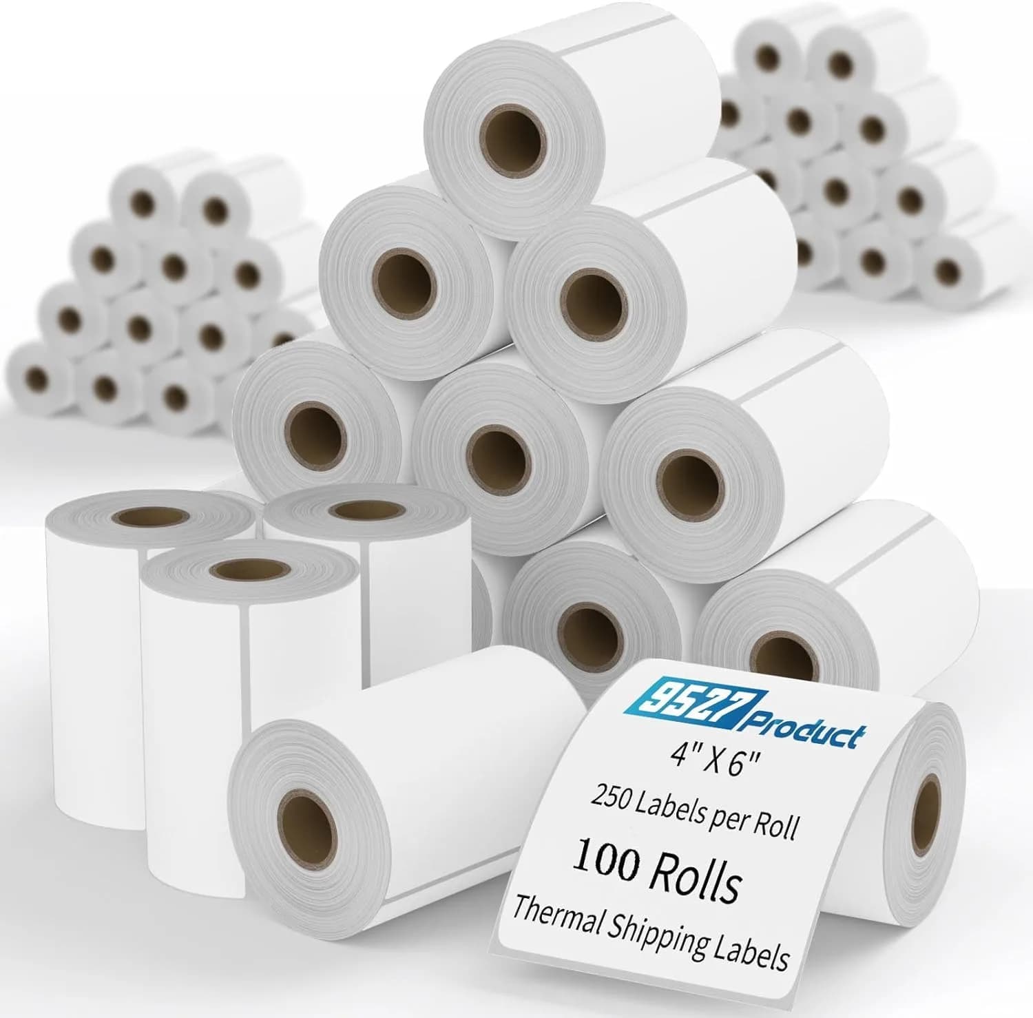 9527 Product 4x6" Direct Thermal Shipping Labels, 25000 Labels (100 Rolls) | Compatible with Zebra Printers