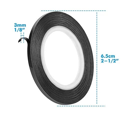 cridoz 10 Rolls 1/8 inch (3.17 mm) x 108 ft Black Pinstripe Tape | Grid Marking Tape for Whiteboards & Crafts thumbnail 3