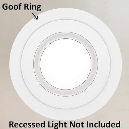 HARRRRD Gloss White Goof Trim Ring 5 Pack for 4" Recessed Cans | Outer 6.7" Inner 4.25" Plastic Trim thumbnail 4