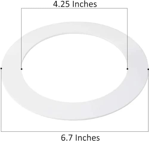 HARRRRD Gloss White Goof Trim Ring 5 Pack for 4" Recessed Cans | Outer 6.7" Inner 4.25" Plastic Trim thumbnail 3
