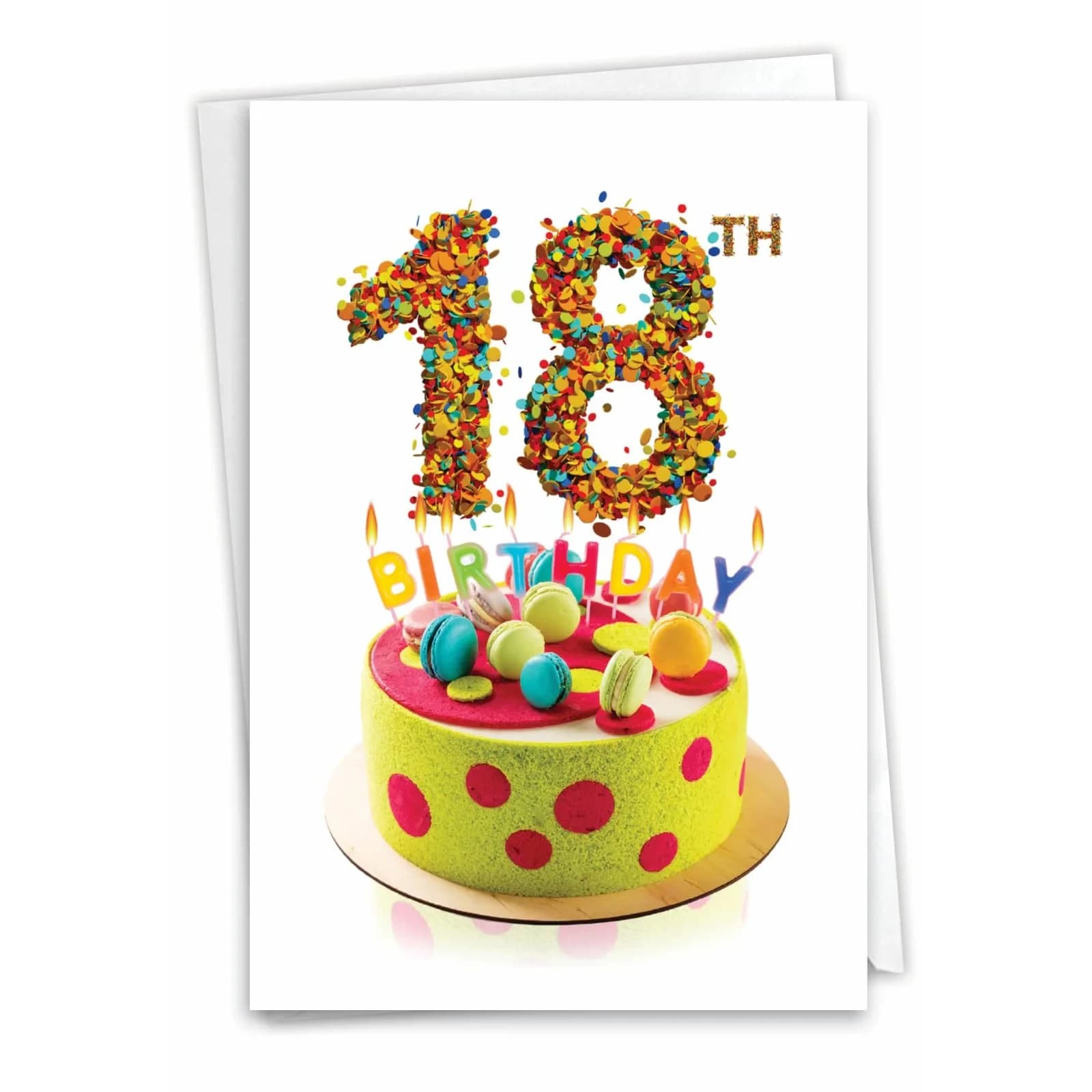 The Best Card Company 21st Happy Birthday Card with Envelope | Milestone Bday Cake, 21 Years Old, Congrats Notecard (1 Card, 5x7 Inch) — Multicolored
