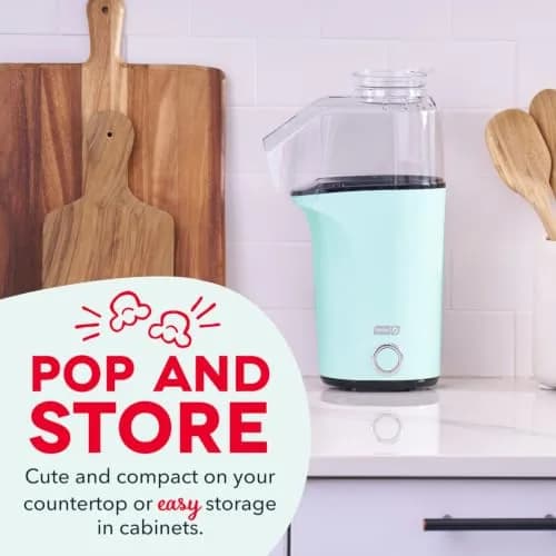 Dash Fresh Pop Popcorn Maker 16-Cup Aqua | Oil-Free Hot Air Popper for Family & Movie Nights thumbnail 7