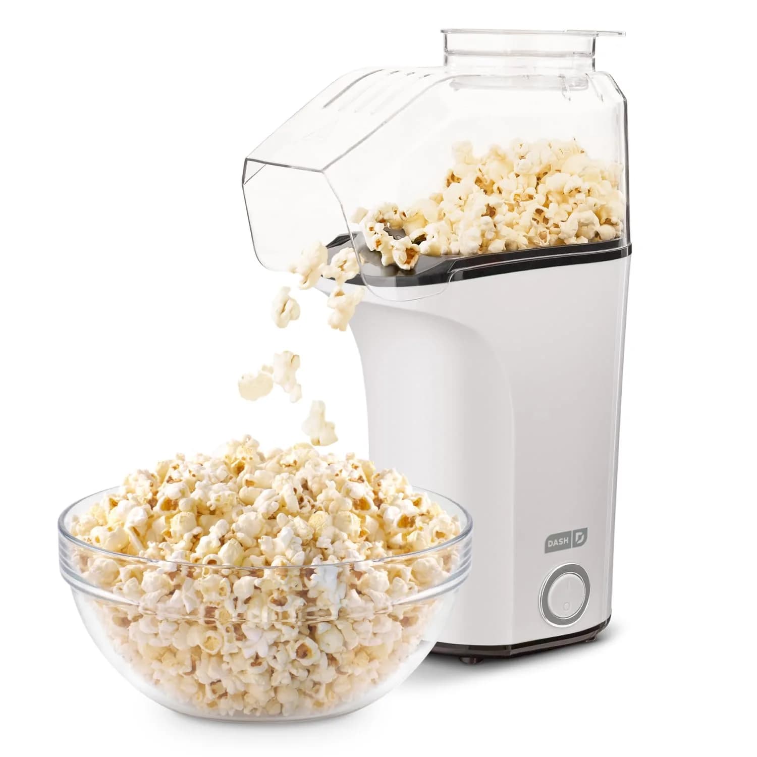 Dash Fresh Pop Hot Air Popcorn Maker, 16-Cup Capacity, White | Oil-Free Electric Popper for Healthy Snacks