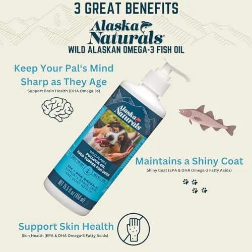 Alaska Naturals Wild Alaskan Fish Oil Supplement for Dogs Skin and Coat 15.5 oz | EPA DHA Omega-3 Fatty Acids Support thumbnail 2