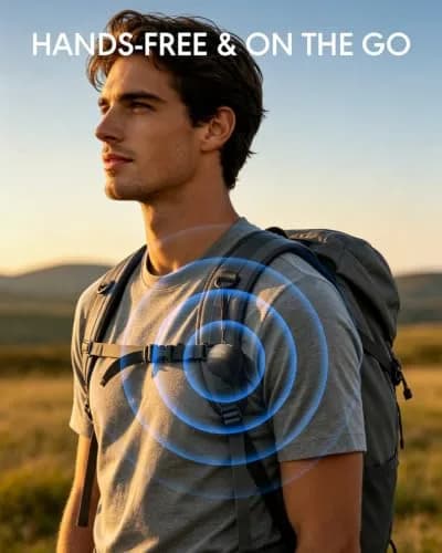 MOMOHO Mini Bluetooth Speaker Wireless, Tiny Portable Speaker with Mic & TWS, Black thumbnail 3