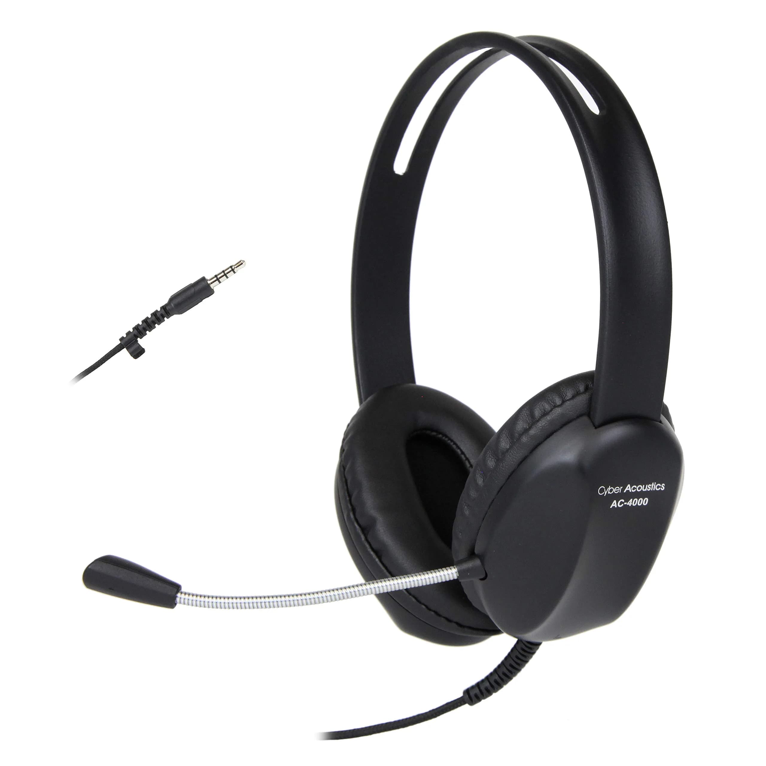 Cyber Acoustics AC-4000 Stereo PC Headset with TuffCord, 20 Pack | Durable Wired Headset for Office & Classroom - main product image