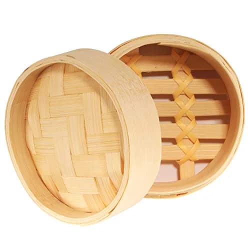 BambooMN Mini Bamboo Dim Sum Steamer Basket 3 Inch (7.6 cm) Diameter, 30-Piece Pack | Rustic Charm for Appetizers & Desserts thumbnail 2