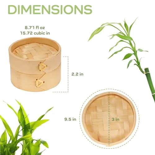 BambooMN Mini Bamboo Dim Sum Steamer Basket 3 Inch (7.6 cm) Diameter, 30-Piece Pack | Rustic Charm for Appetizers & Desserts thumbnail 3
